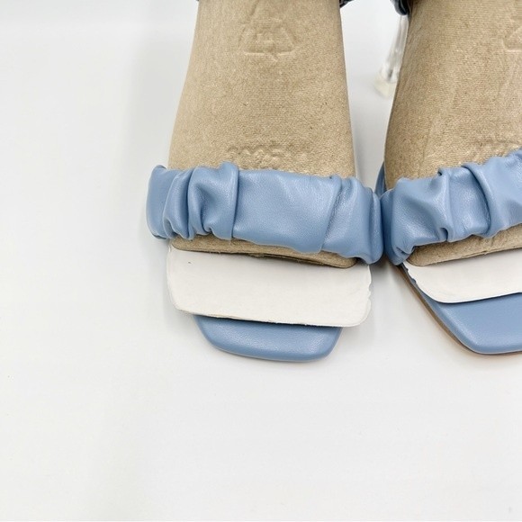 Nine West Womens Size 6 Light Blue Faux Vegan Leather Barbie Sandals Heels Shoes - Picture 4 of 16